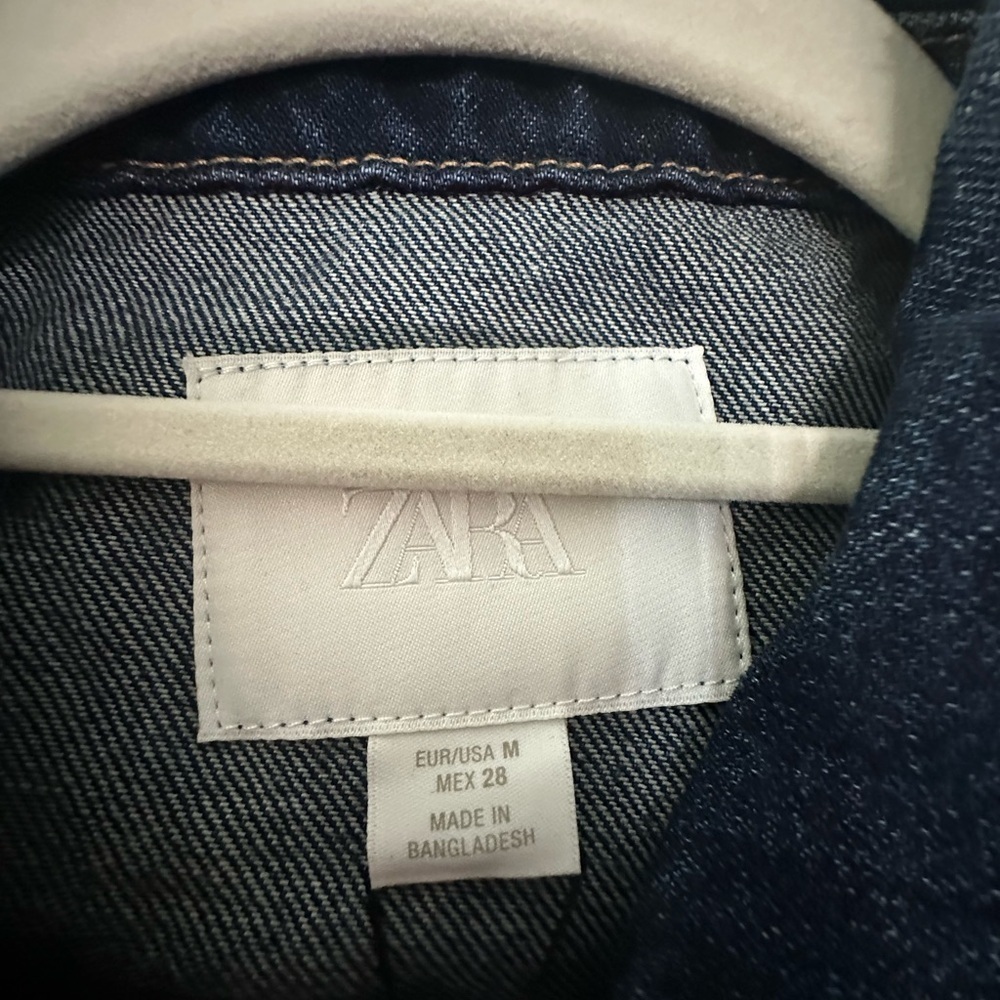 ZARA Oversized Casual Lightweight Blue Denim Jean Jacket Medium - Picture 5 of 14